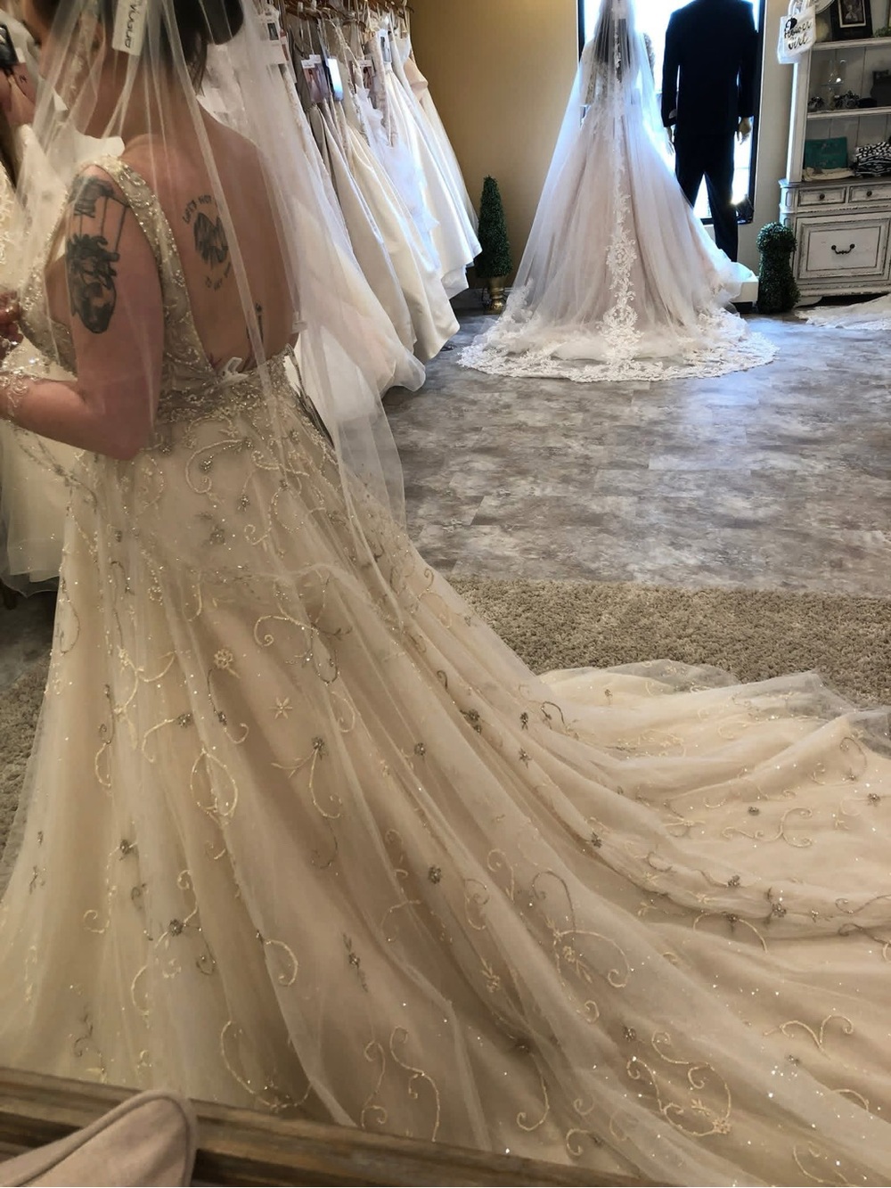 Maggie Sottero Ivory Ballgown with Gold Beading
